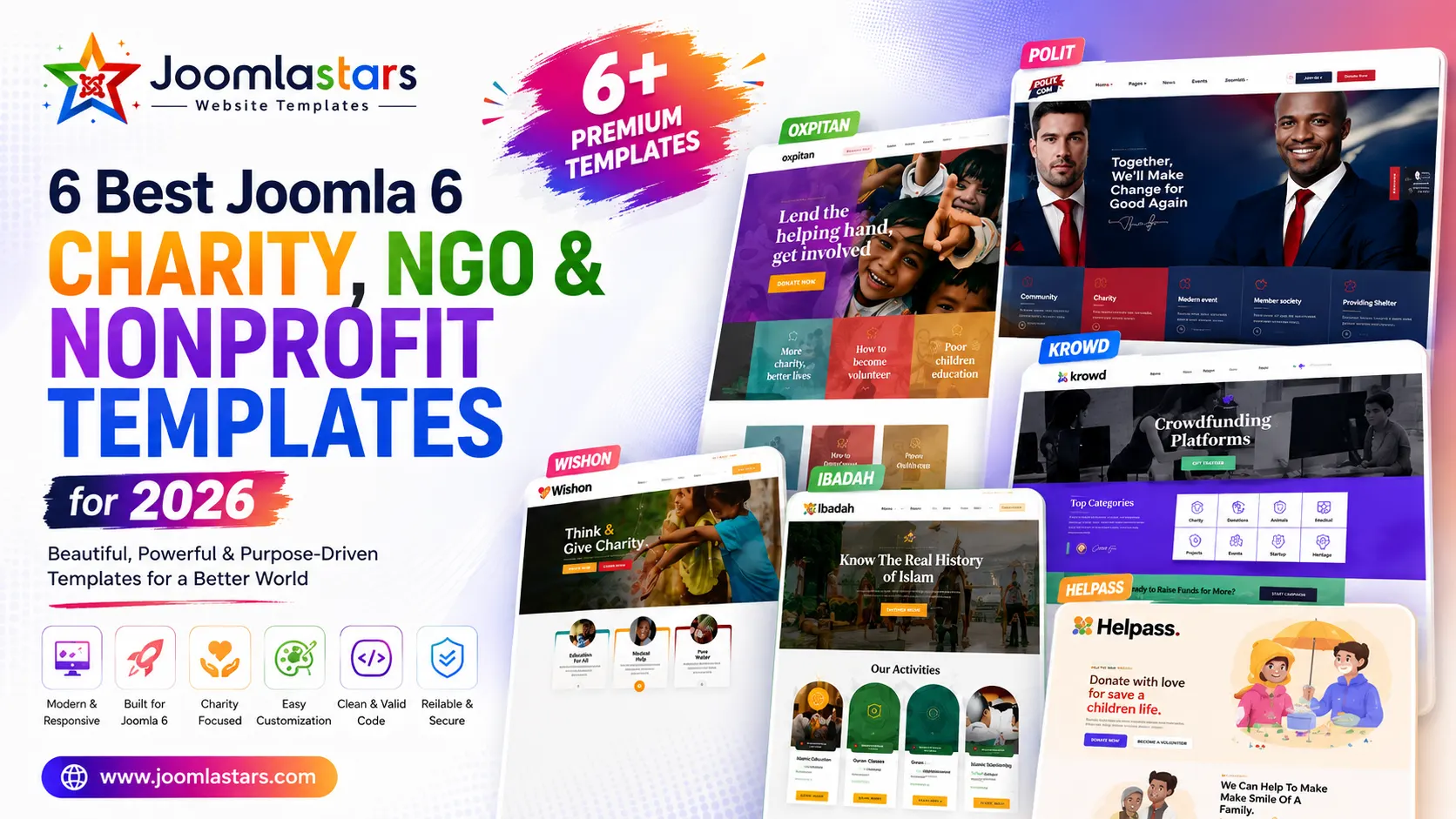 6 Best Joomla 6 Charity, NGO &amp; Nonprofit Templates for 2026