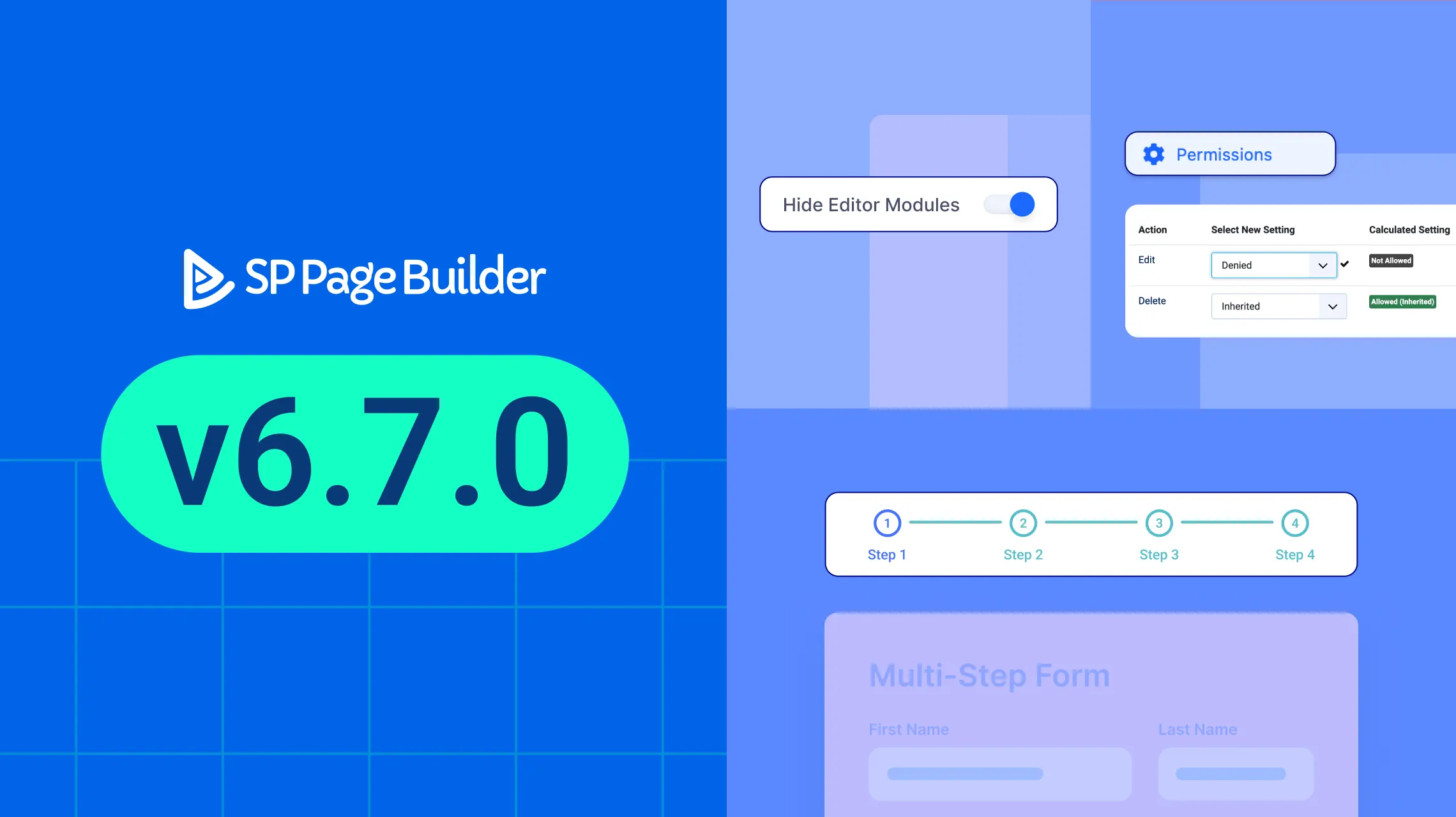 SP Page Builder v6.7.0: Multi-Step Support in Form Builder, ACL Settings in Dynamic Content, &amp; More